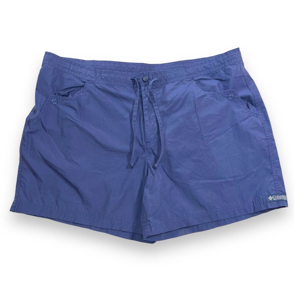 Columbia Womens Hiking Shorts XL Blue Lightweight Drawstring Outdoor Trail Camp